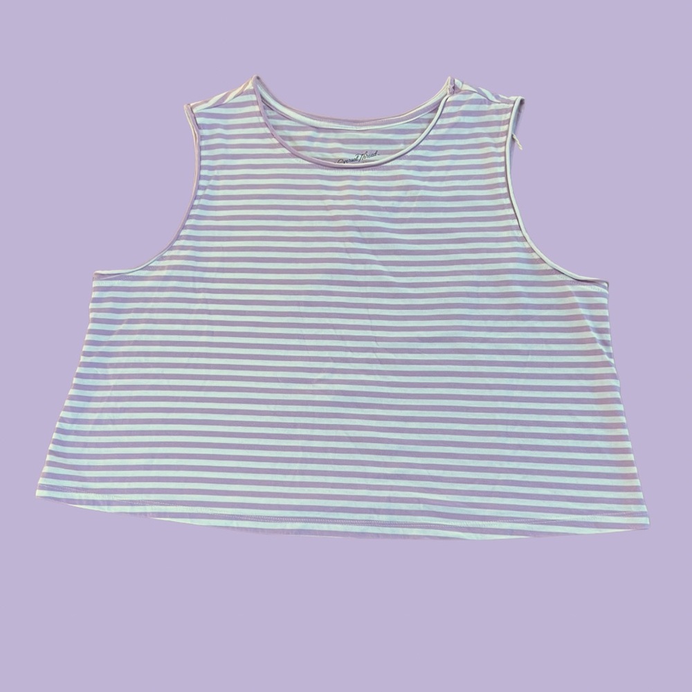 Universal Thread Lavender and White Sleeveless Crop Tank Top